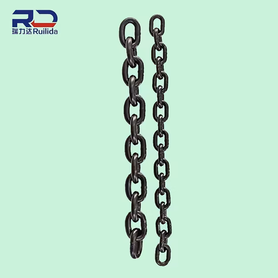 Corrente de elevação G80 G43 Mineração de ferro pesado soldado de alta resistência Corrente de mineração preta de elo de elevação redondo