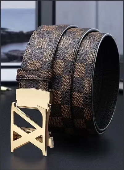 Personalizado venda quente marca de moda primeiro couro masculino cinto reversível (35