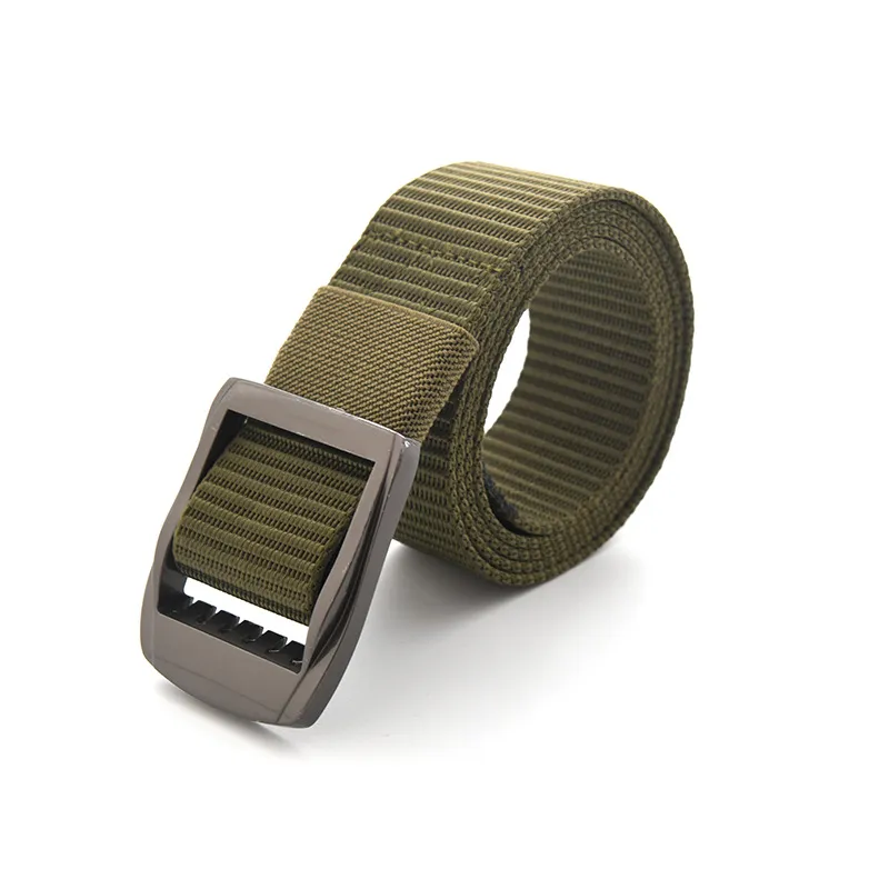 Cinto de tecido de lona masculino casual clássico com fivela durável OEM de fábrica na China